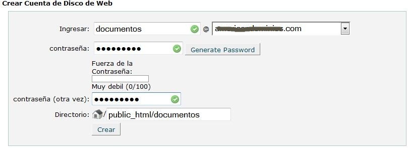 Disco de red Cpanel Disco de red cpanel