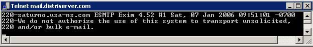 Prueba de SMTP con telnet