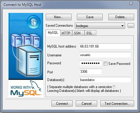 Conexion SQLyog a base de datos