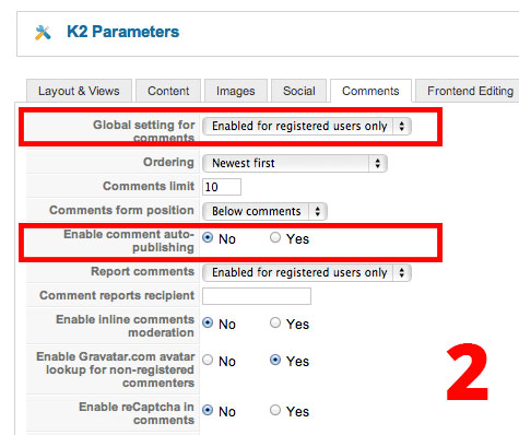 No K2 protegido de comentarios de spam