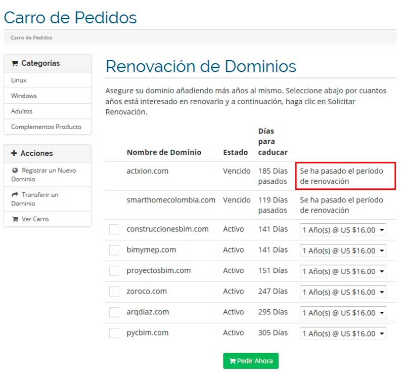 Cambiar DNS del dominio
