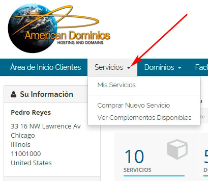 cambio de password De Hosting