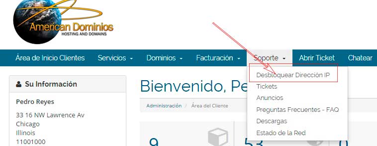 Desbloquear IP en WHMCS Desbloquear IP en WHMCS