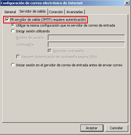 SMTP requiere autenticacion