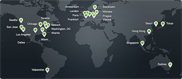 Mapa de Red de CludFlare.