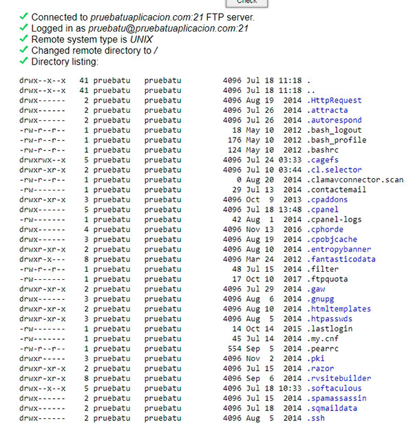 Test ftp