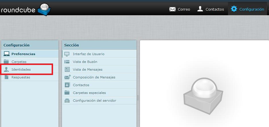 Identidades roundcube